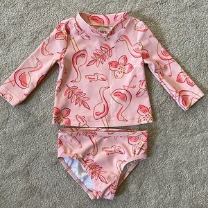 Pink Rashguard Swimsuit Set, 3 months, NEVER WORN